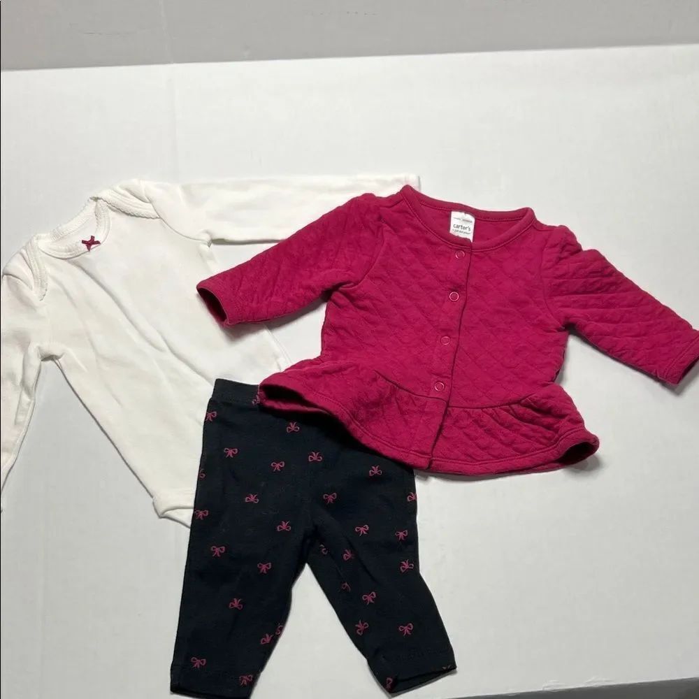 Just one you by Carter’s 3 piece matching set with quilted jacket size 3 m